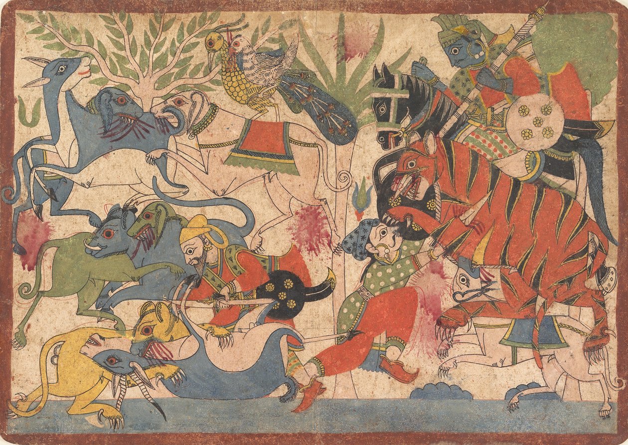 Koninklijke Jacht, folio uit een Mahabharata door Unbekannt