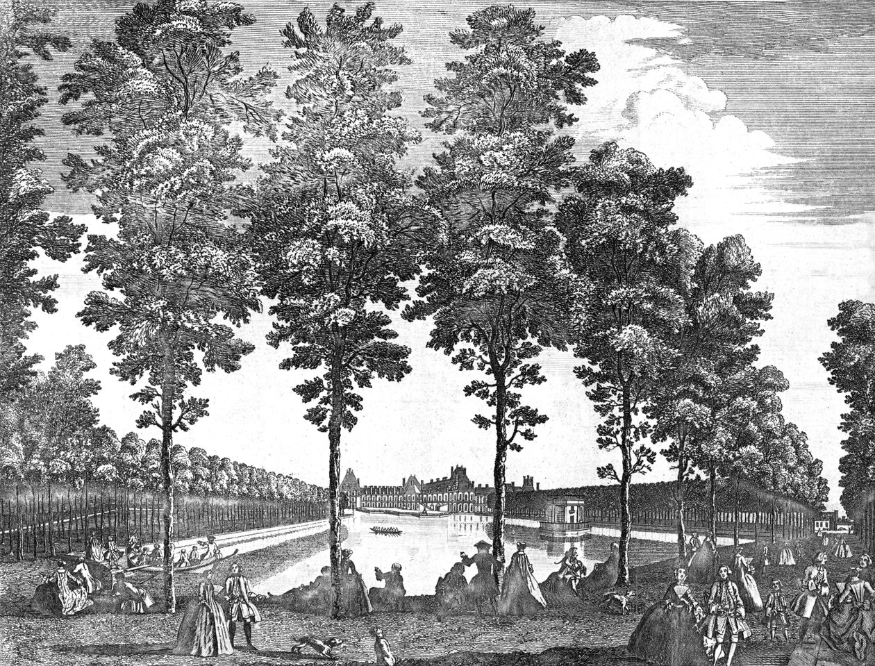 Koninklijk Paleis van Fontainebleau, Frankrijk, 1750 door Unbekannt