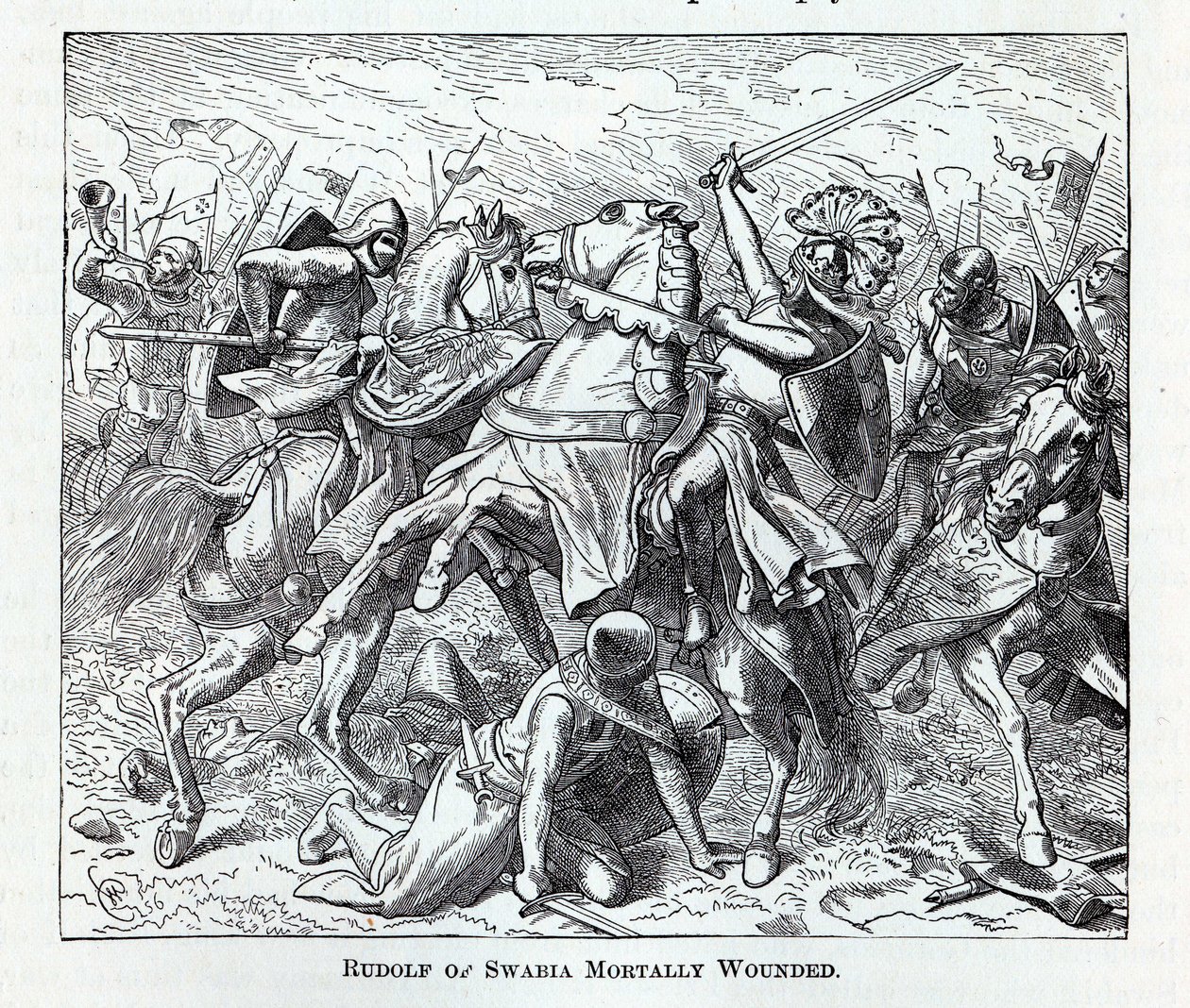 Rudolf van Zwaben dodelijk gewond, 1882 door Unbekannt