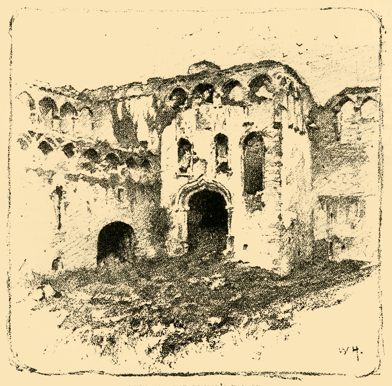 Ruïnes van het bisschoppelijk paleis, 1898 door Unbekannt