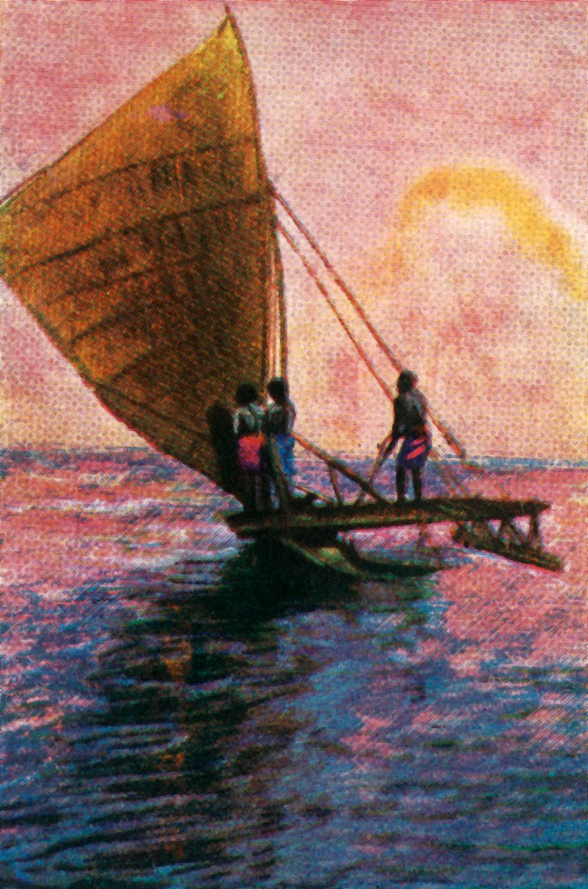 Zeilboot, Fiji, ca. 1928 door Unbekannt