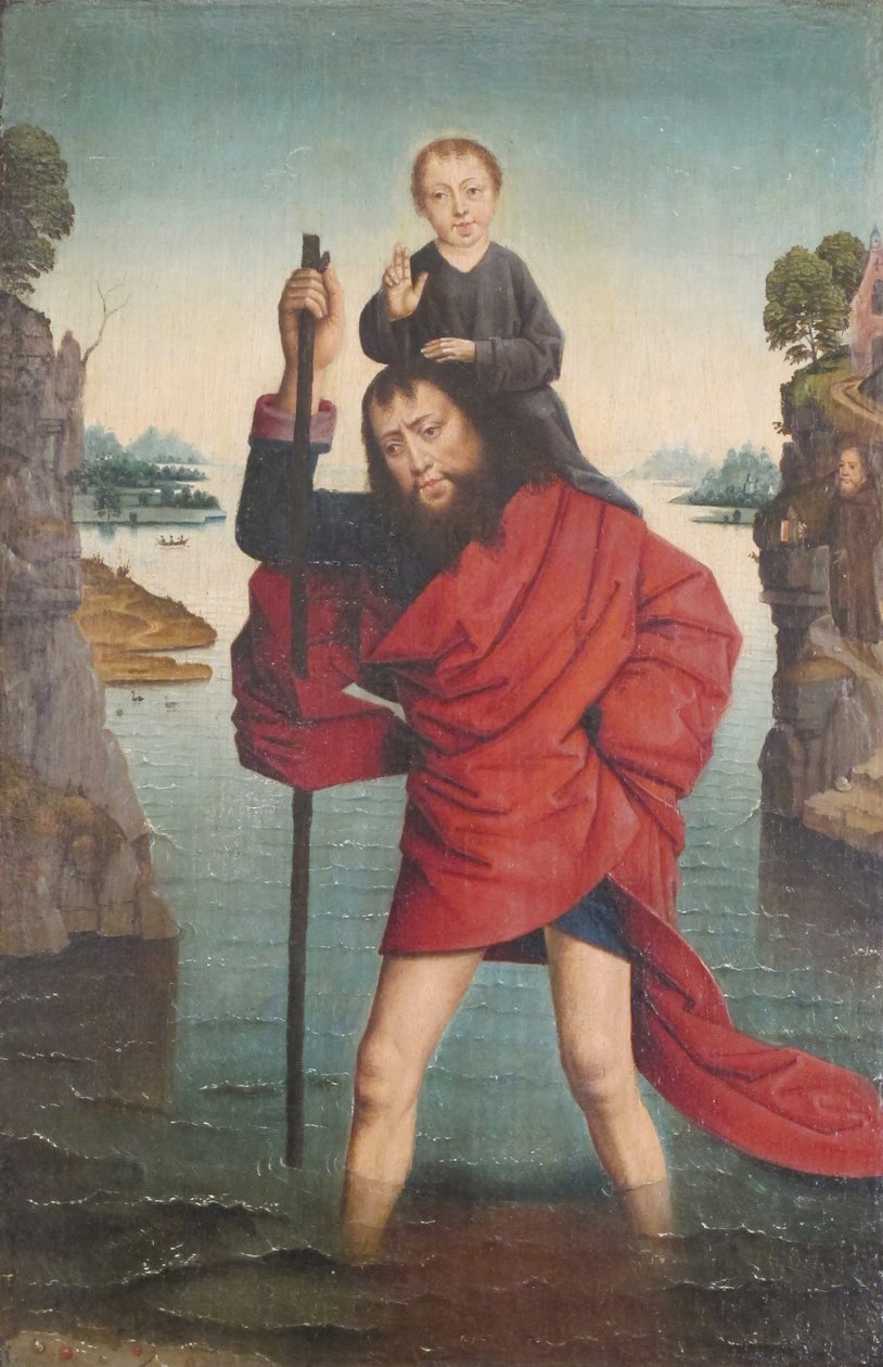 Sint Christoffel en het Christuskind door Unbekannt