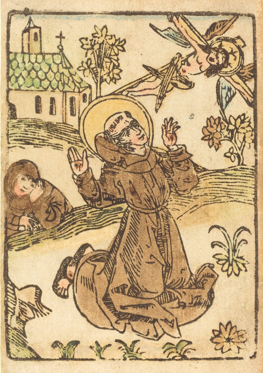 Sint Franciscus ontvangt de stigmata, ca. 1480 door Unbekannt