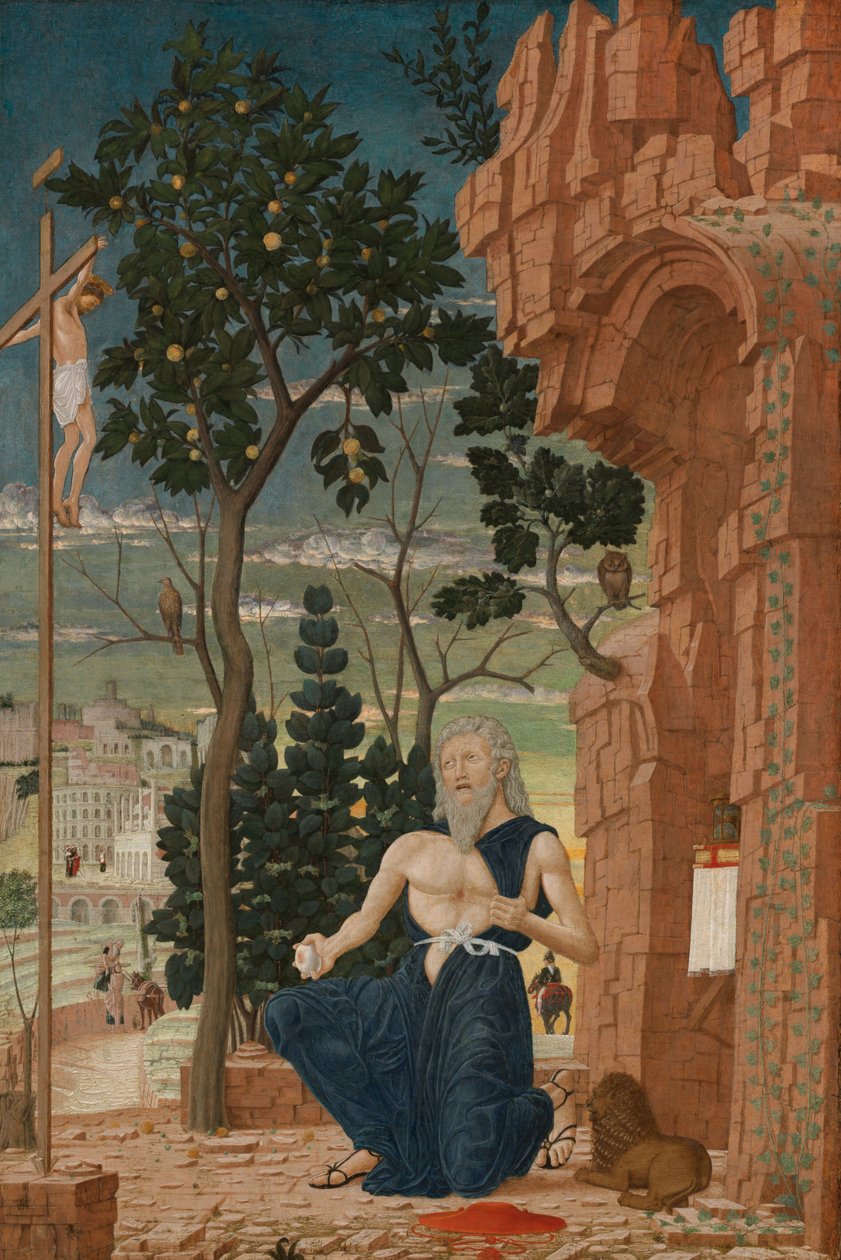 Sint Hiëronymus in de wildernis, ca. 1475 door Unbekannt