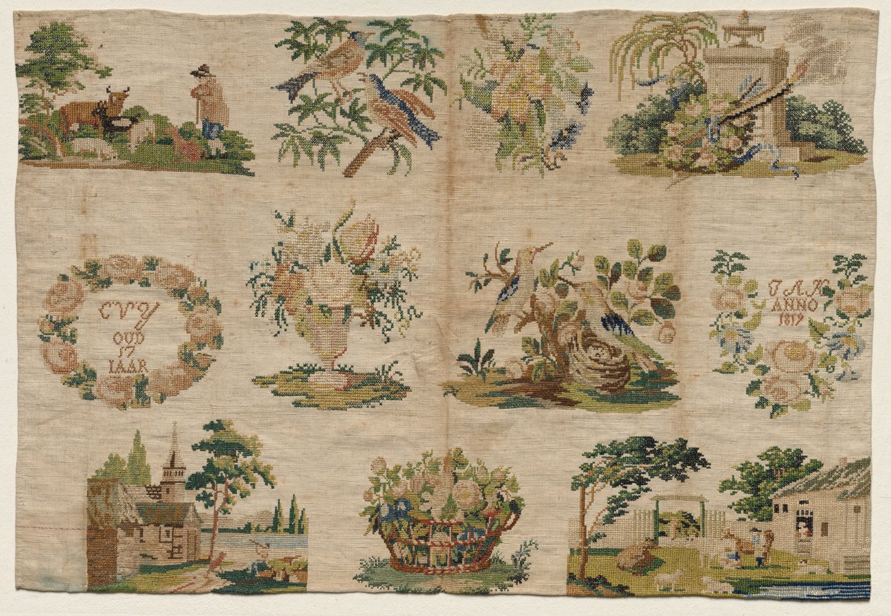 Sampler Fragment, 1819 door Unbekannt