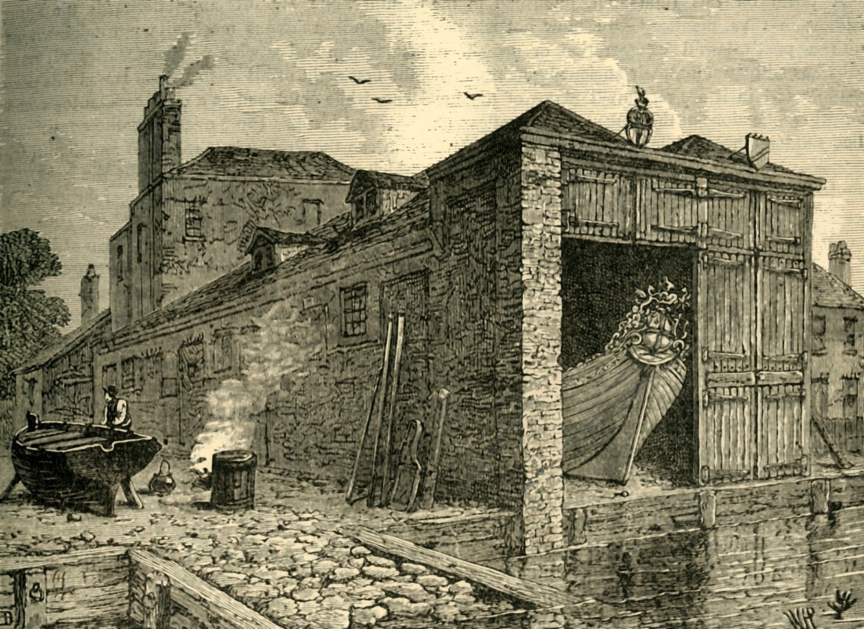 Searles Bootwerf in 1830, ca. 1878 door Unbekannt