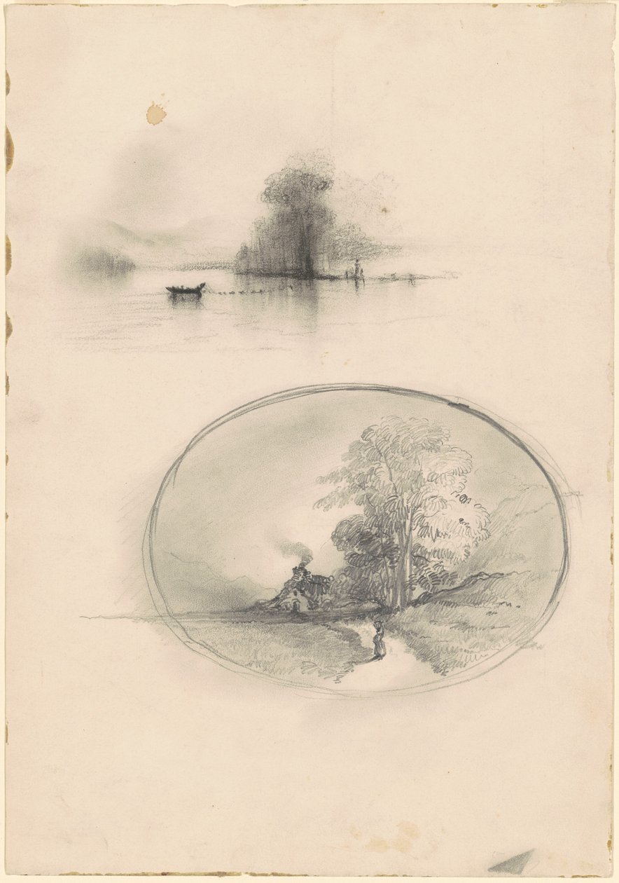 Zeegezicht en landschap, ca. 1859 door Unbekannt