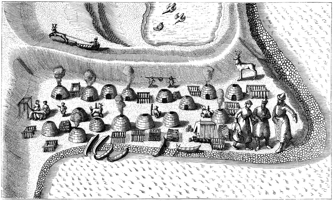 Nederzetting in Russisch Lapland, 1594 door Unbekannt