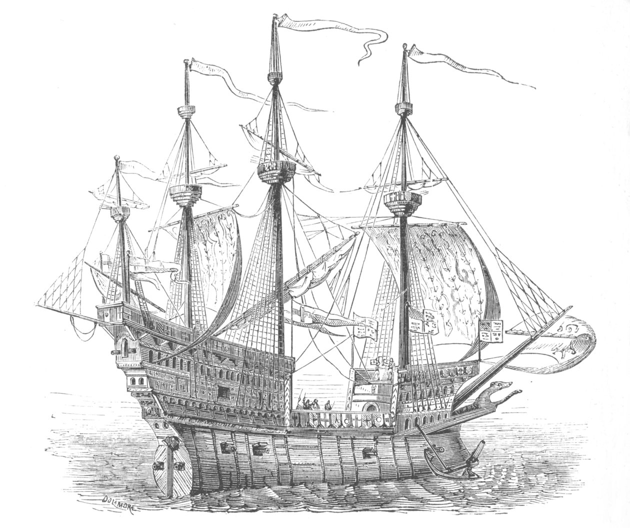 Schip van Henry VIII, c1880 door Unbekannt