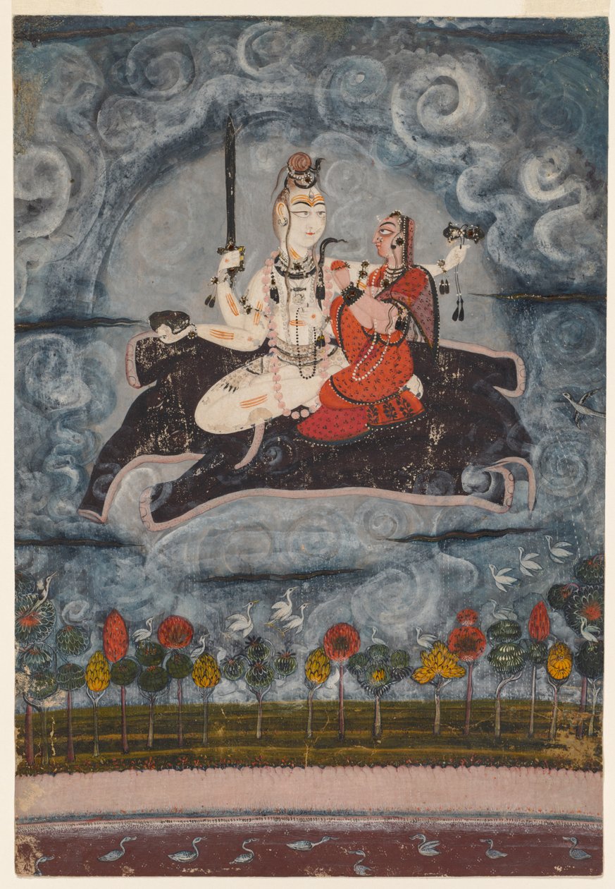 Shiva en Devi op Gajasuras huid, ca. 1675-1680 door Unbekannt