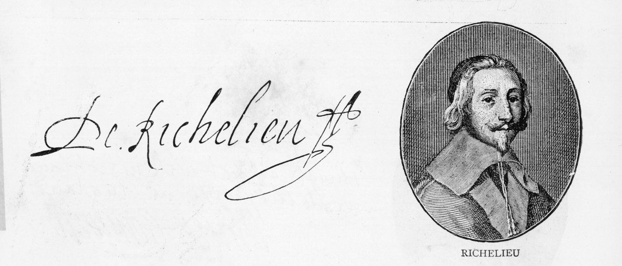 Handtekening van Kardinaal Richelieu door Unbekannt