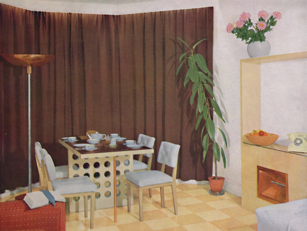 Kleine woon-eetkamer, 1938 door Unbekannt