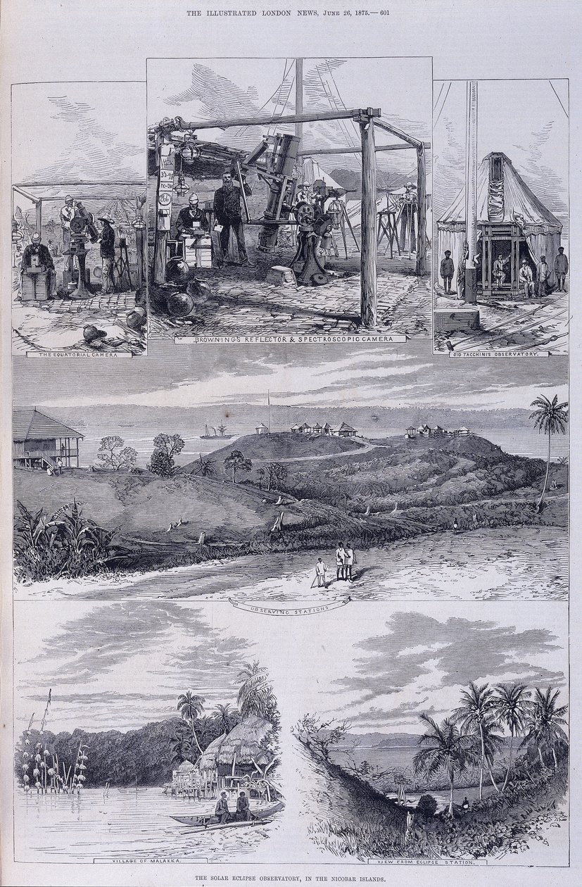 Zonsverduisteringsobservatorium, Nicobar-eilanden, ca. 1875 door Unbekannt