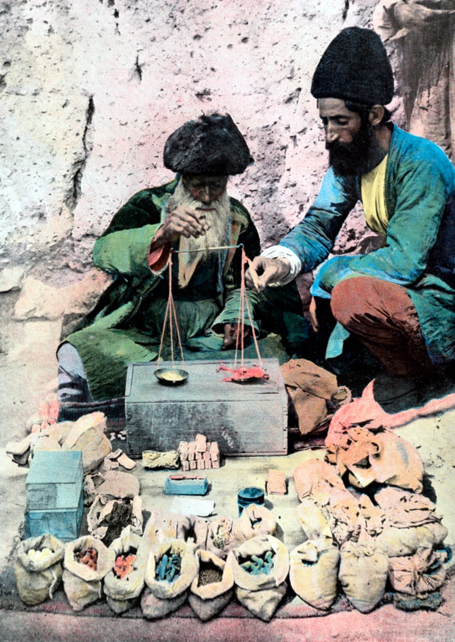 Specerijenverkoper, Koninklijk Paleis, Teheran, ca. 1890 door Unbekannt