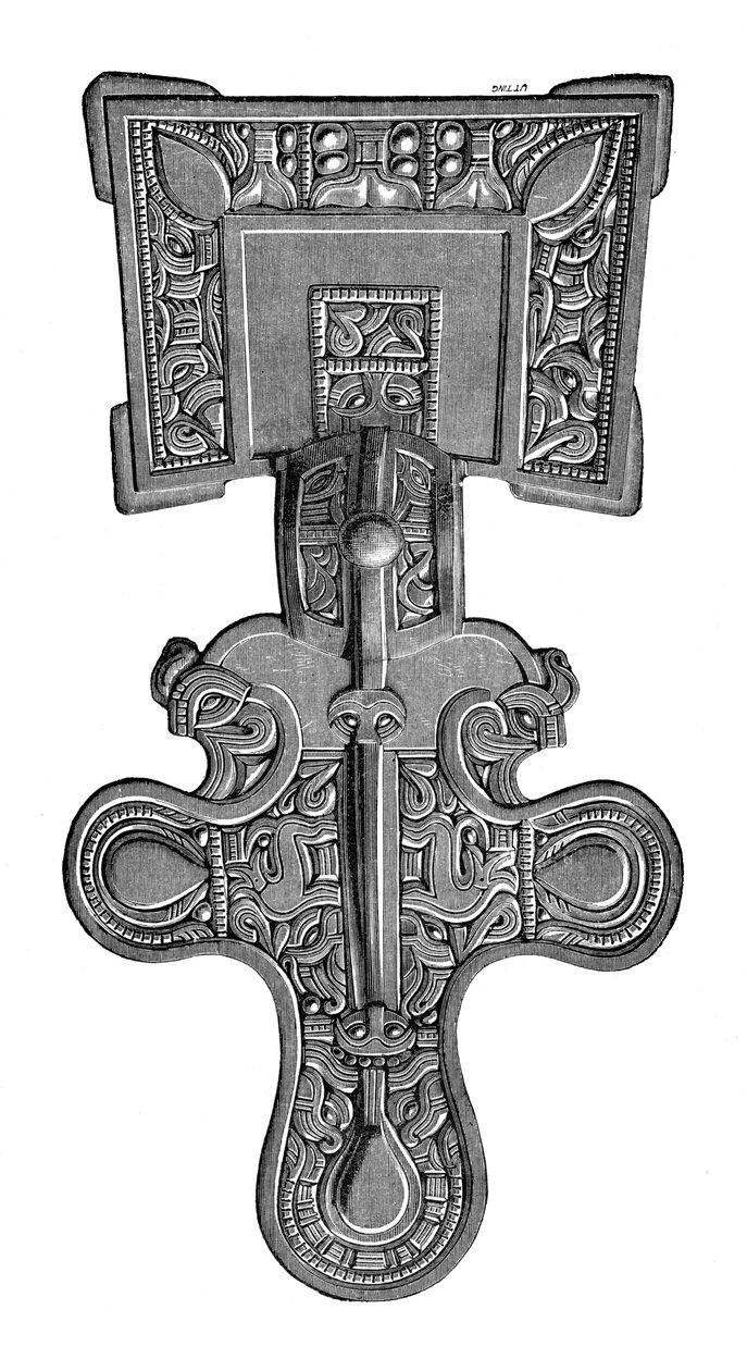 Vierkante fibula, uit Ragley Park, Warwickshire, 1893 door Unbekannt