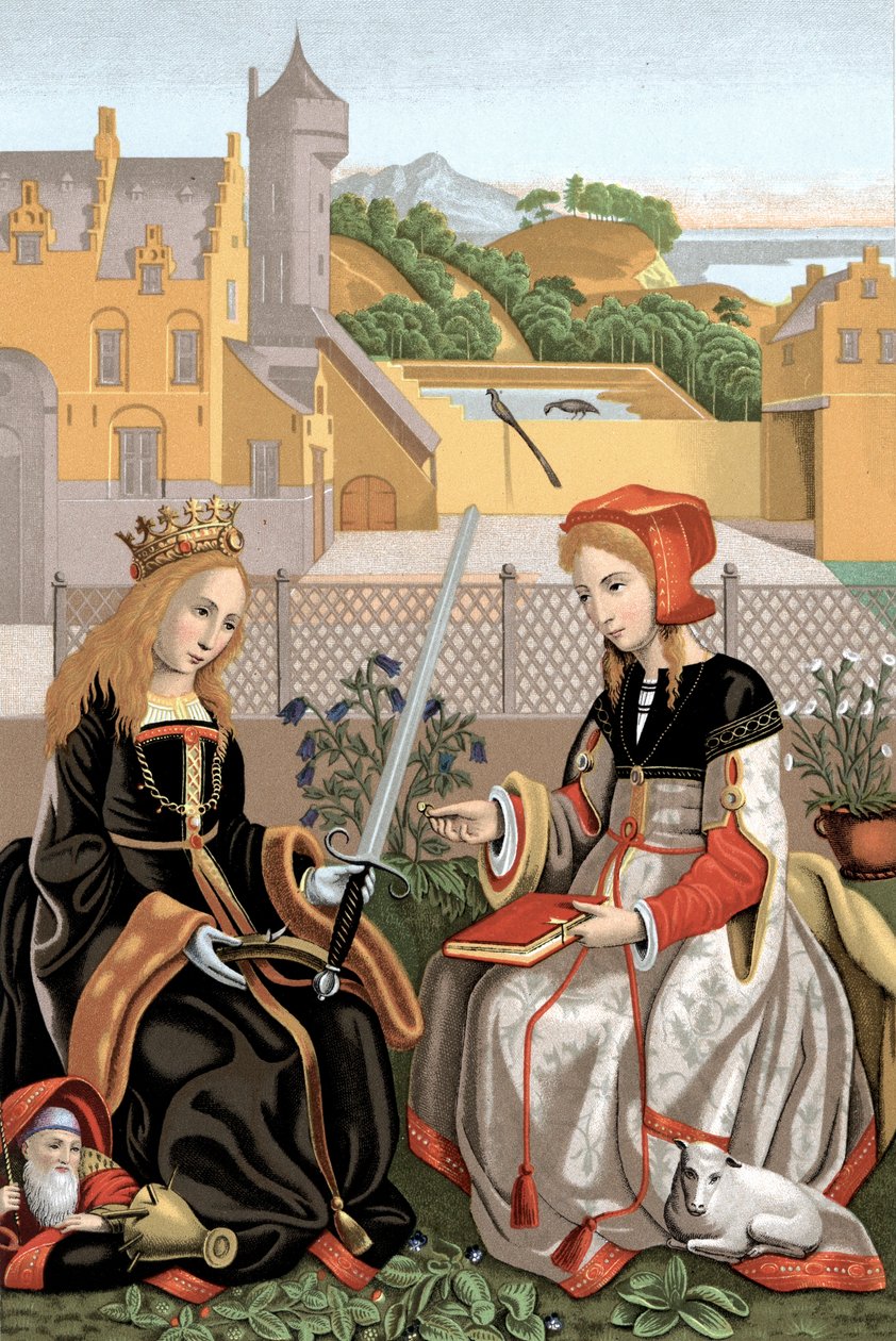 St Agnes en St Catherine door Unbekannt