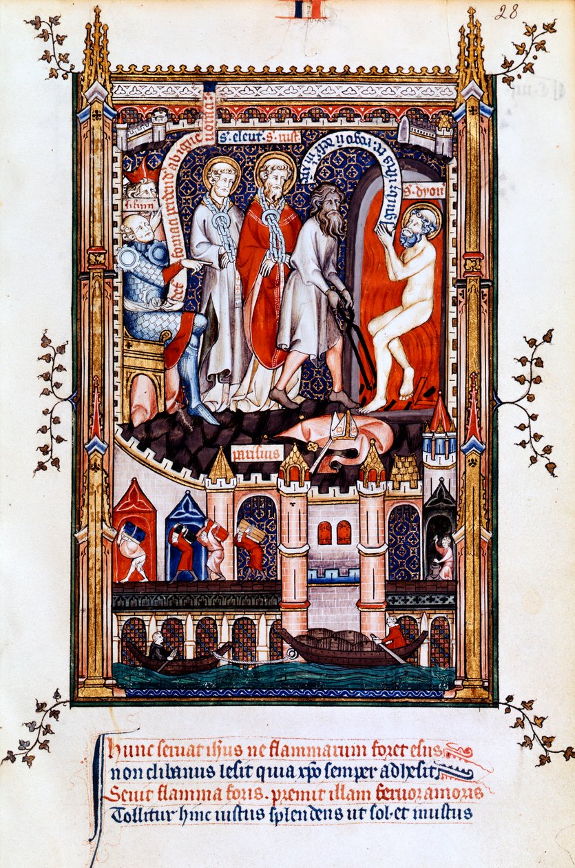 St. Denis wordt in de oven gegooid, 1317 door Unbekannt