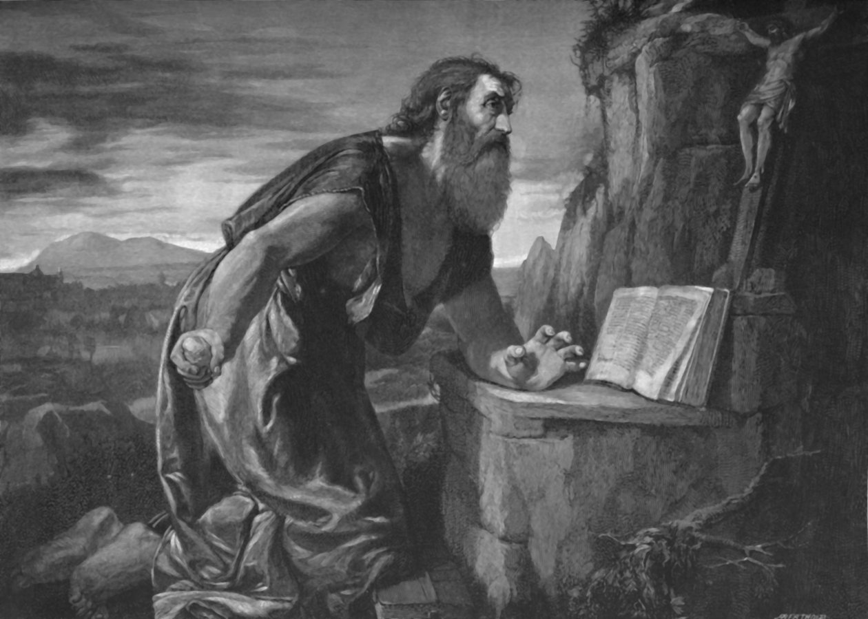 St. Hiëronymus in de Wildernis door Unbekannt