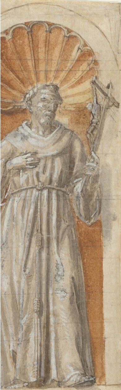 Staande Franciscaanse heilige in een nis, 1650-1700 door Unbekannt