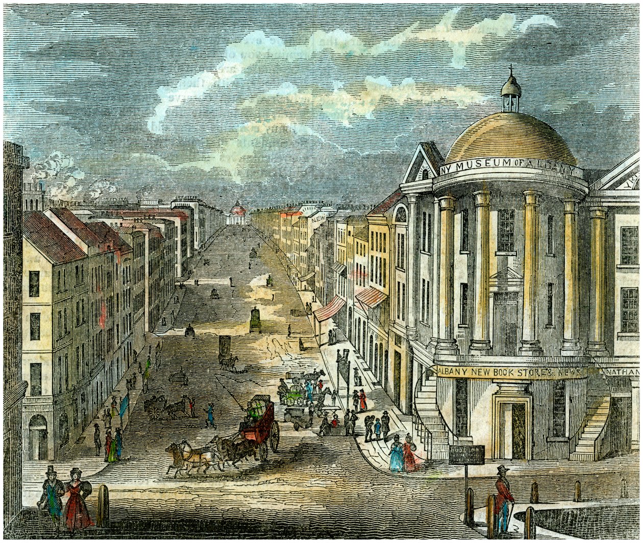 State Street, Albany, New York, VS, ca. 1835 door Unbekannt
