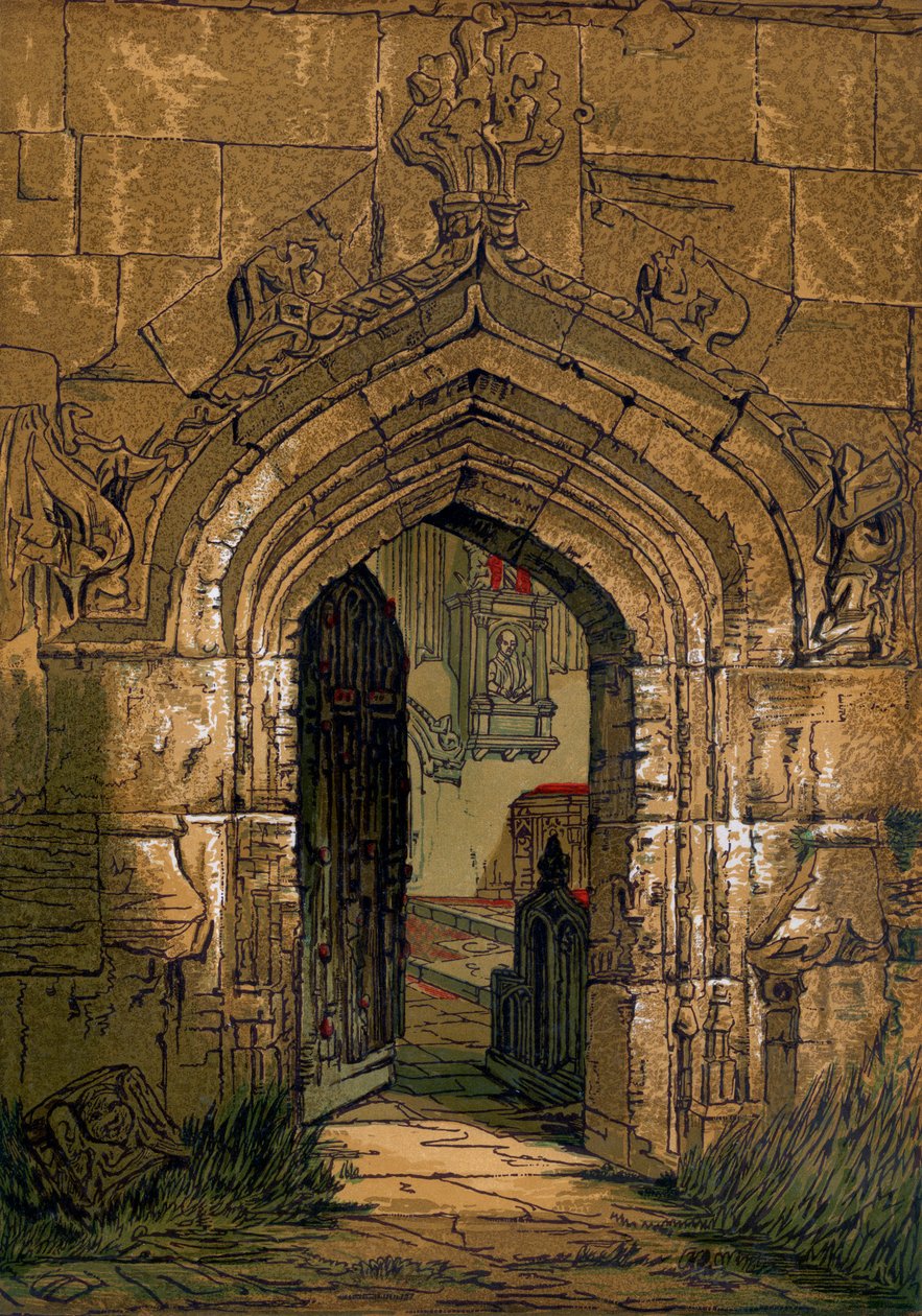 Stratford Kerk, Warwickshire, Engeland, 1845 door Unbekannt