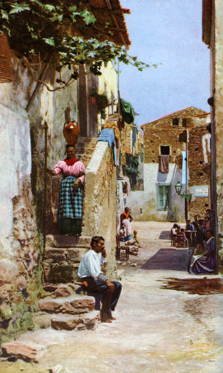 Straatscène, Taormina, Sicilië, Italië, c1923 door Unbekannt