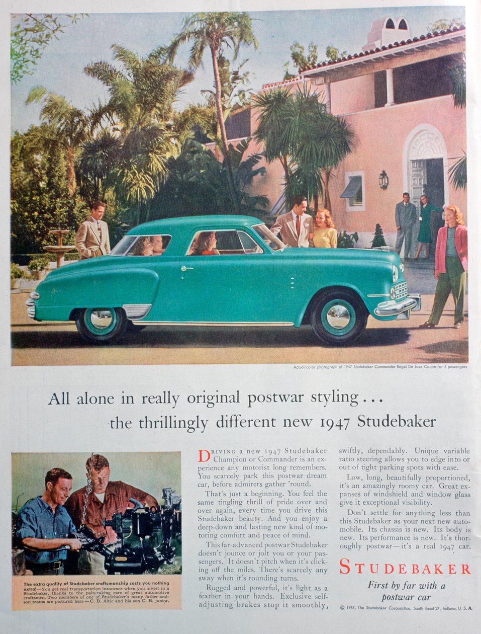 Studebaker auto advertentie, 1947 door Unbekannt