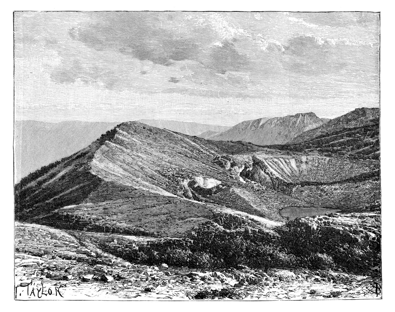 Top van de berg Irazu, Costa Rica, ca. 1890 door Unbekannt