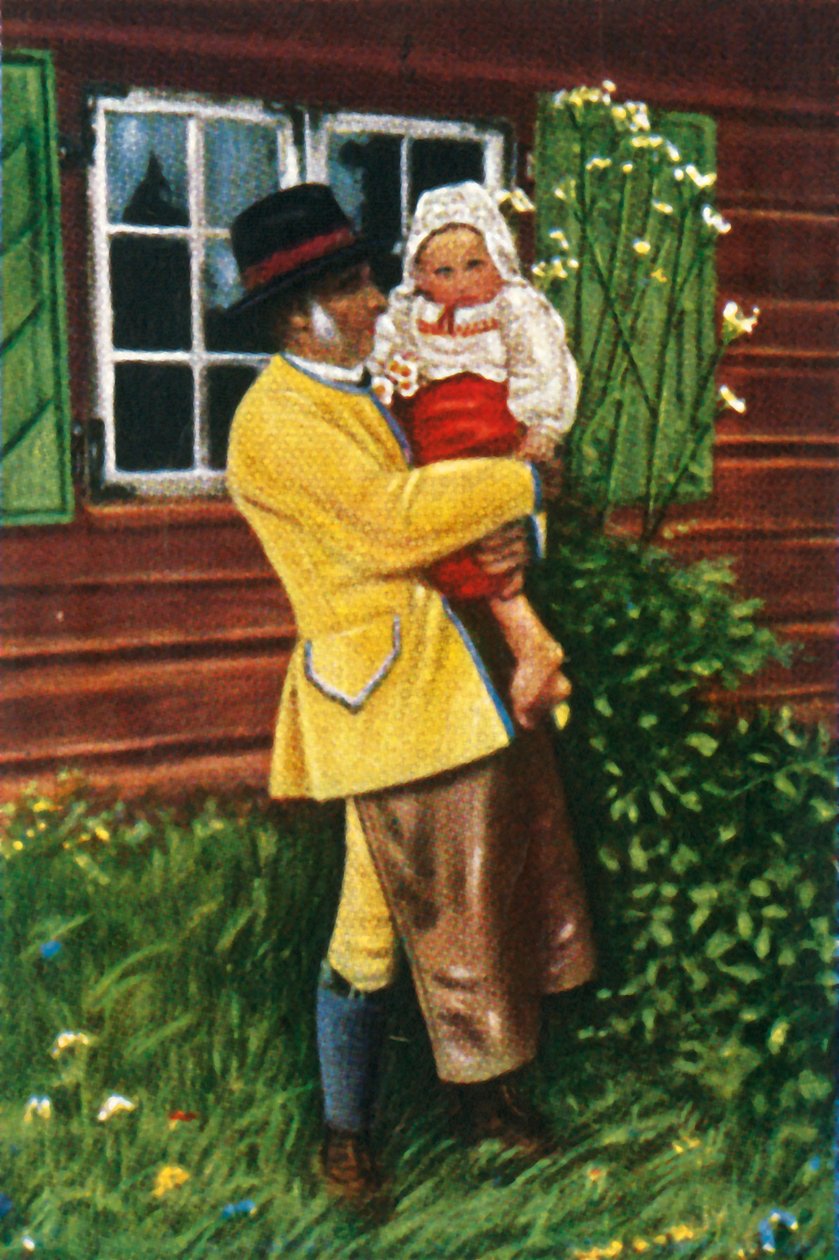Zweedse mensen in traditionele klederdracht, c1928 door Unbekannt