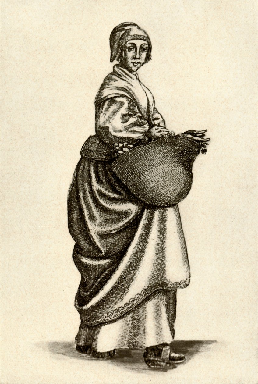 Zweedse vrouw in klompen, 1640, 1937 door Unbekannt