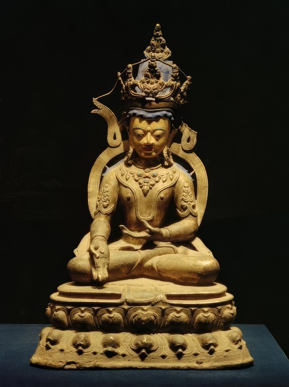 Tathagata Ratnasambhava / Beeldhouwwerk, 1300 n. Chr. door Unbekannt