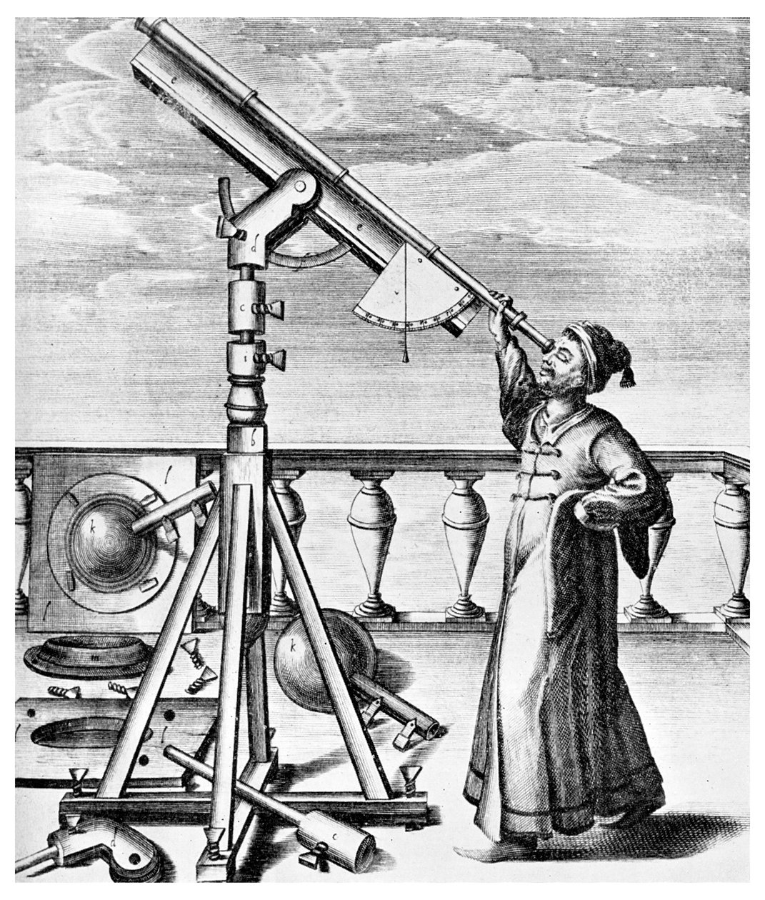 Telescoop uit Selenographia door Unbekannt
