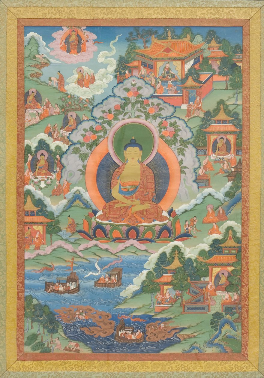Thanka met Boeddha, 19e eeuw door Unbekannt