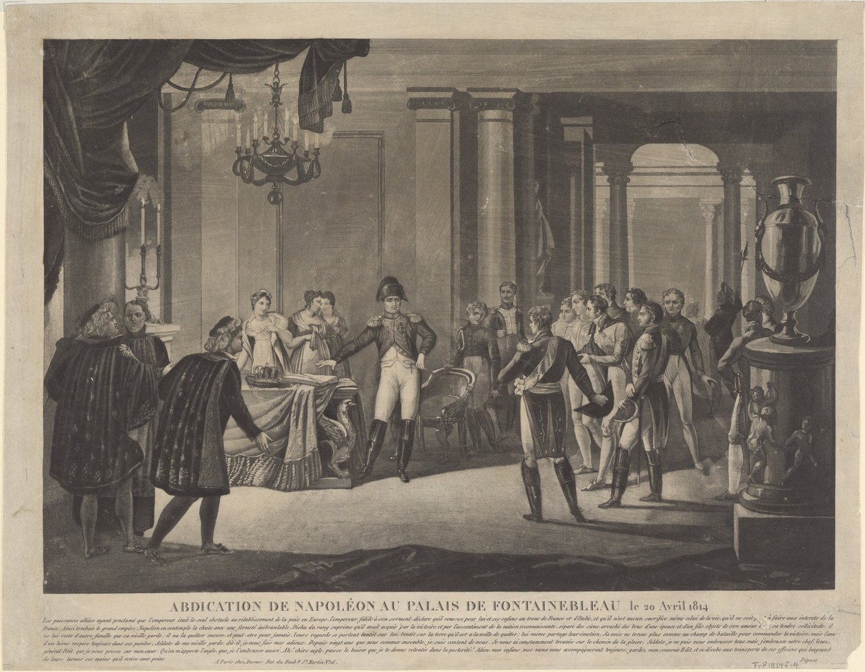 De Abdicatie van Napoleon in Fontainebleau door Unbekannt