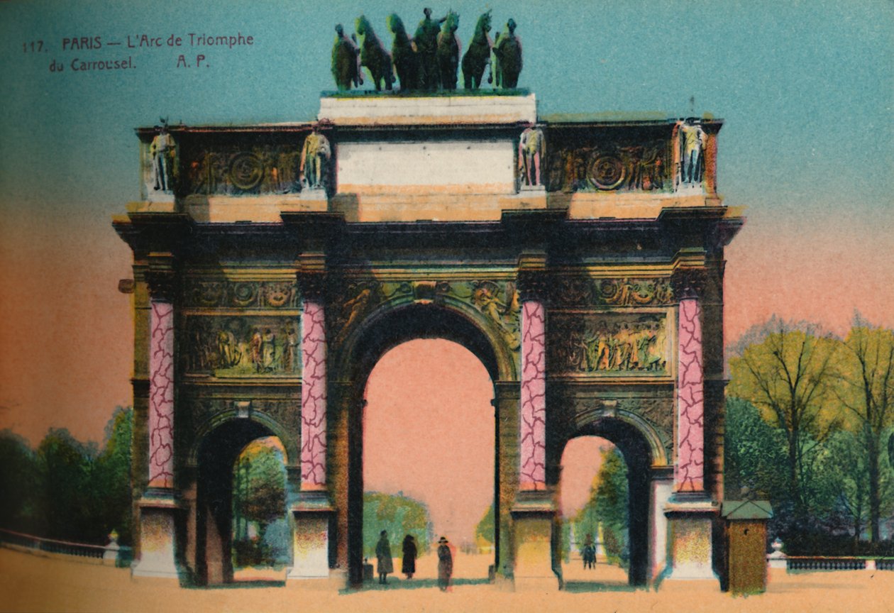 De Arc de Triomphe du Carrousel, Parijs, ca. 1920 door Unbekannt