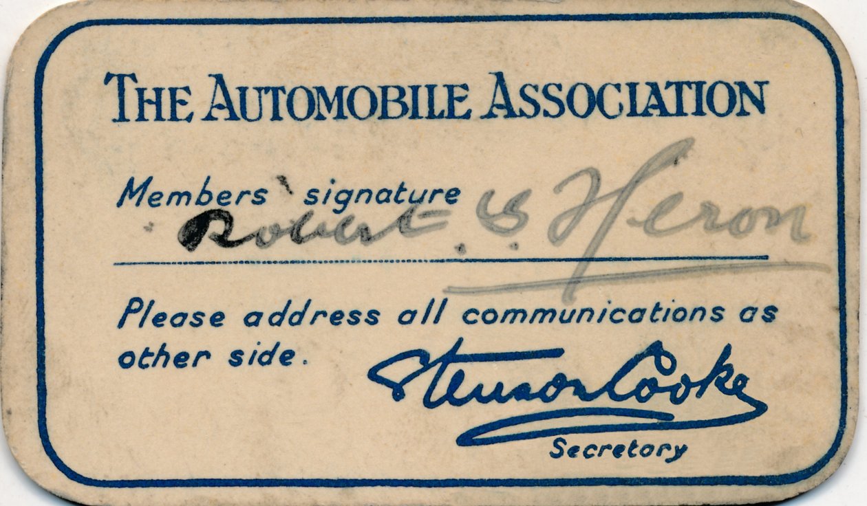 De Automobielvereniging: Lidmaatschapskaart, 1936 door Unbekannt
