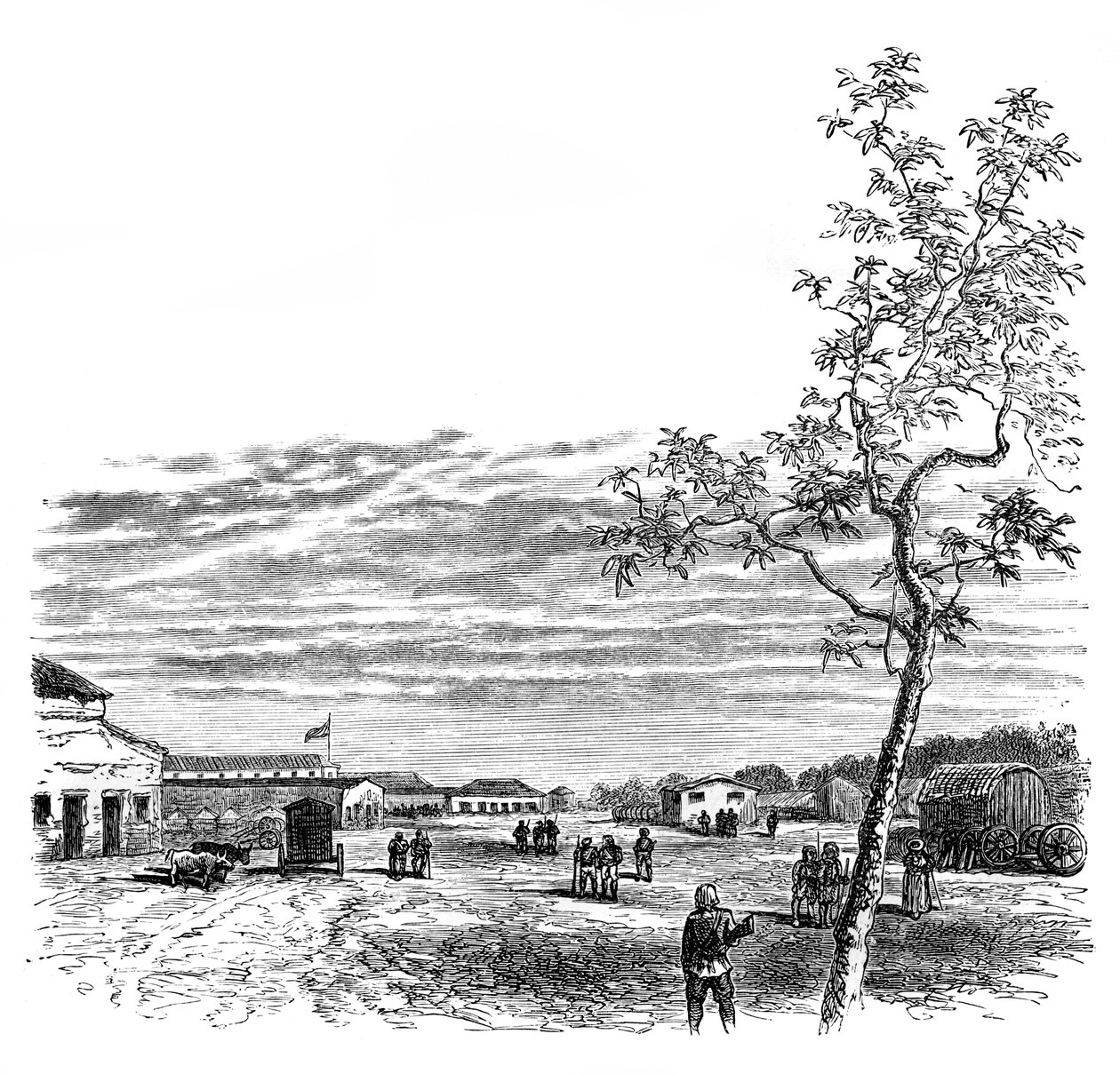 De kazerne in Meerut, India, c1850s, 1888 door Unbekannt