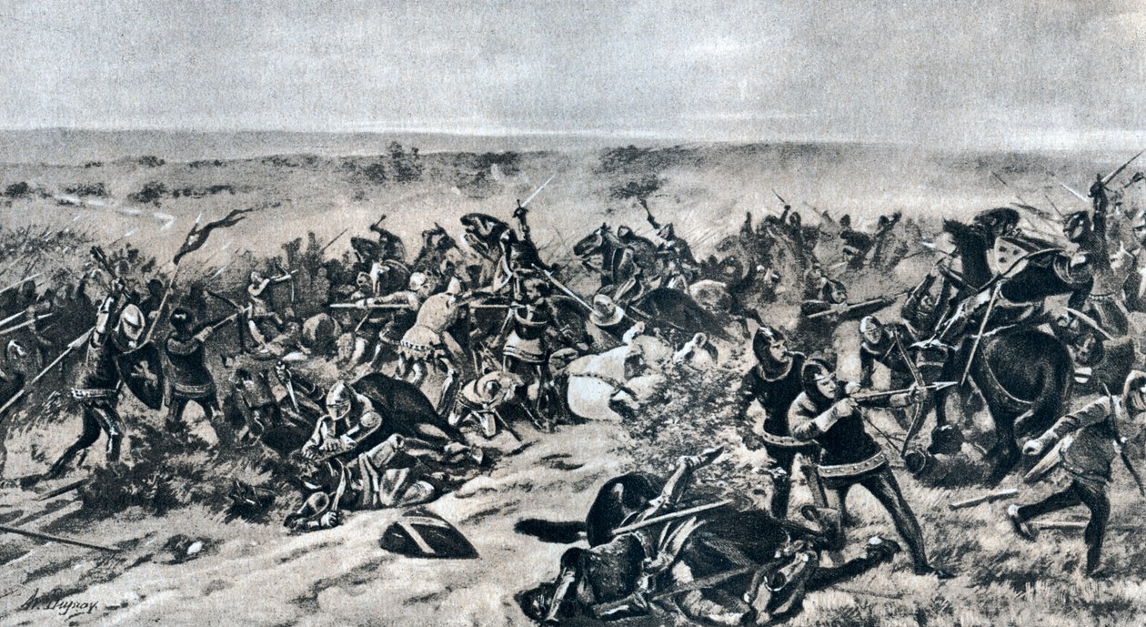 De Slag bij Crecy, 26 Augustus 1346 door Unbekannt