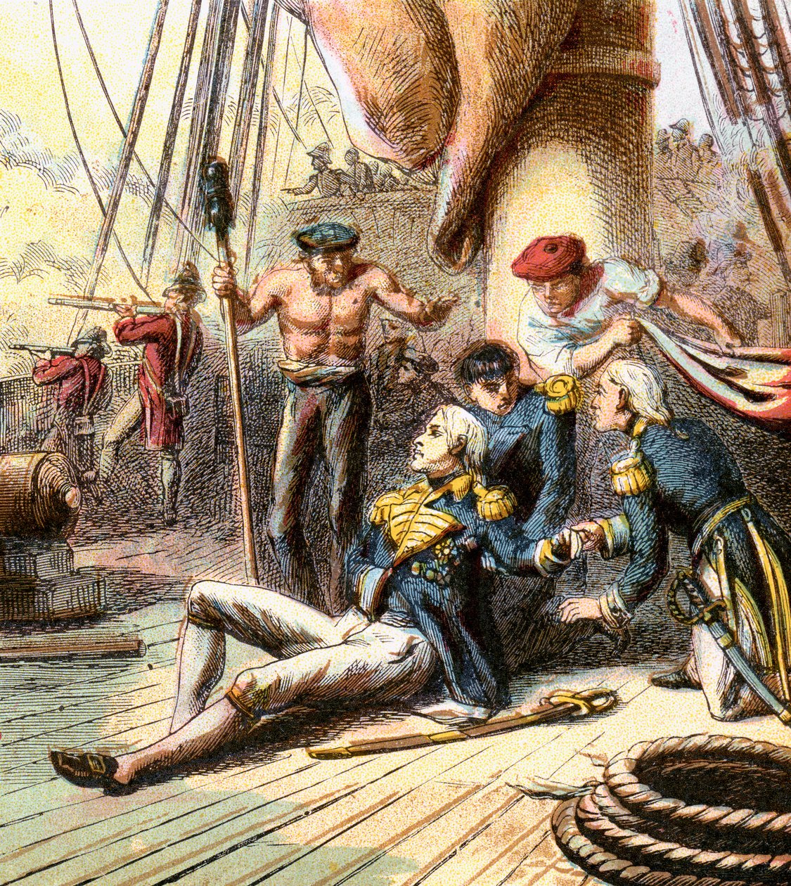 De Slag bij Trafalgar, 1805, ca. 1850s door Unbekannt
