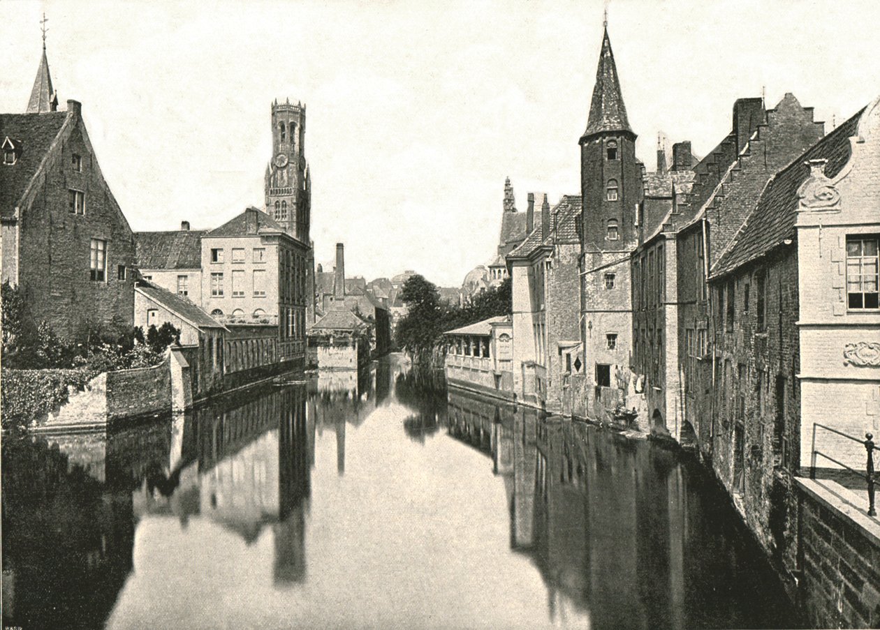 Het kanaal, Brugge, België, 1895 door Unbekannt