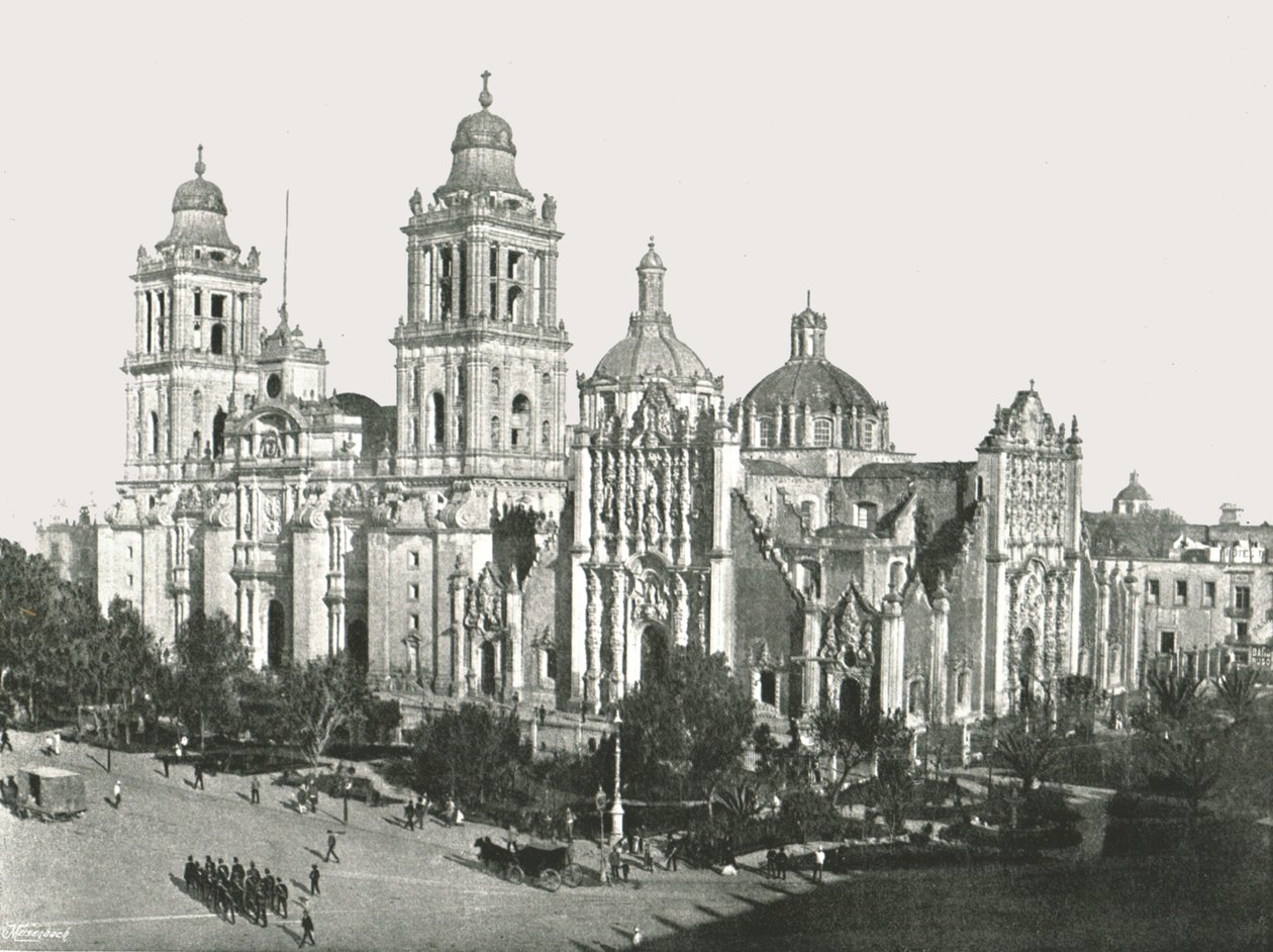 De Kathedraal, Mexico-Stad, Mexico, 1895 door Unbekannt