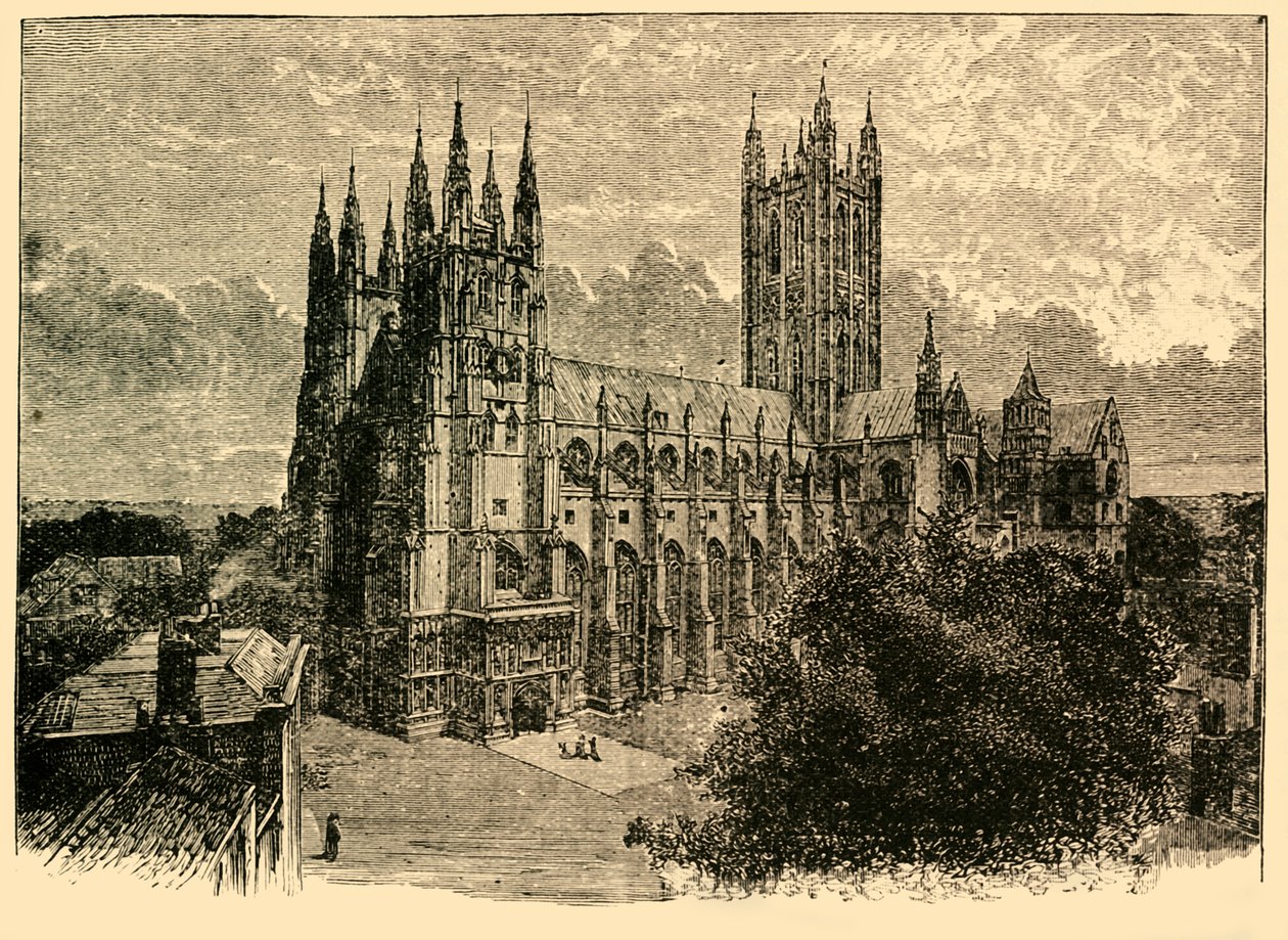 De kathedraal vanuit het zuidwesten door Unbekannt