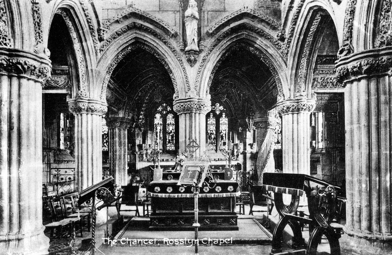 Het koor, Rosslyn Chapel, Midlothian, Schotland door Unbekannt