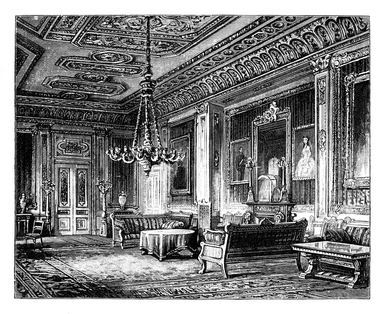 De Crimson Drawing-Room, Windsor Castle, c1888 door Unbekannt