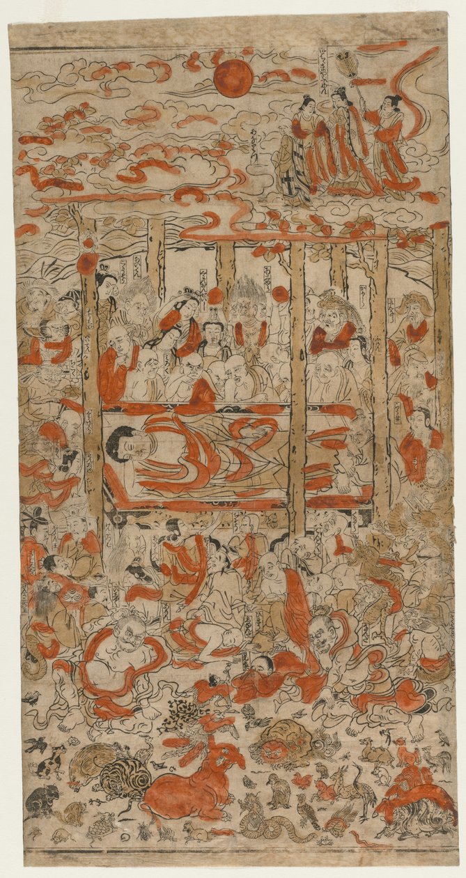 De dood van de Boeddha, ca. 1710s door Unbekannt