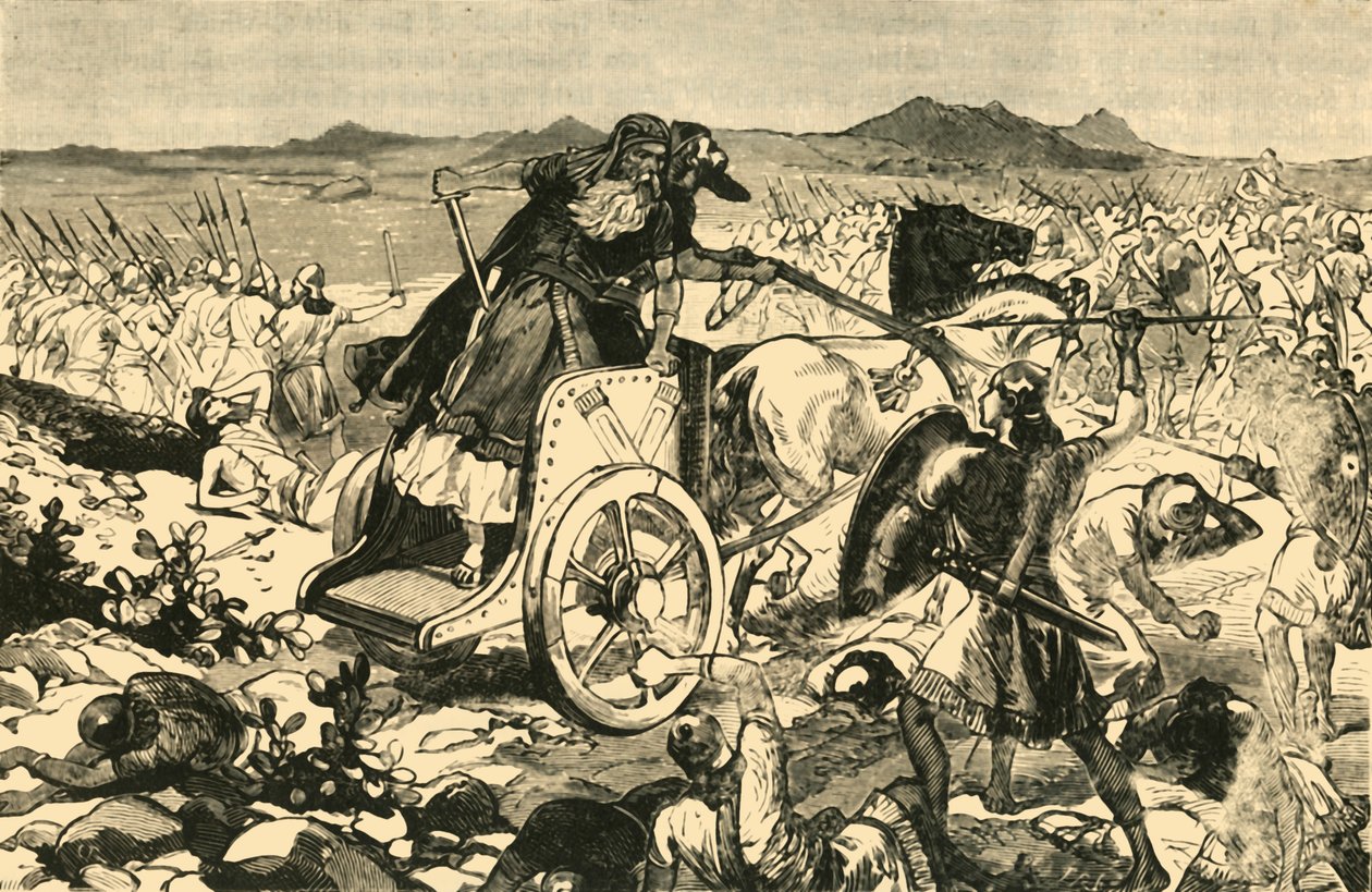 De nederlaag van Adonizedek, 1890 door Unbekannt