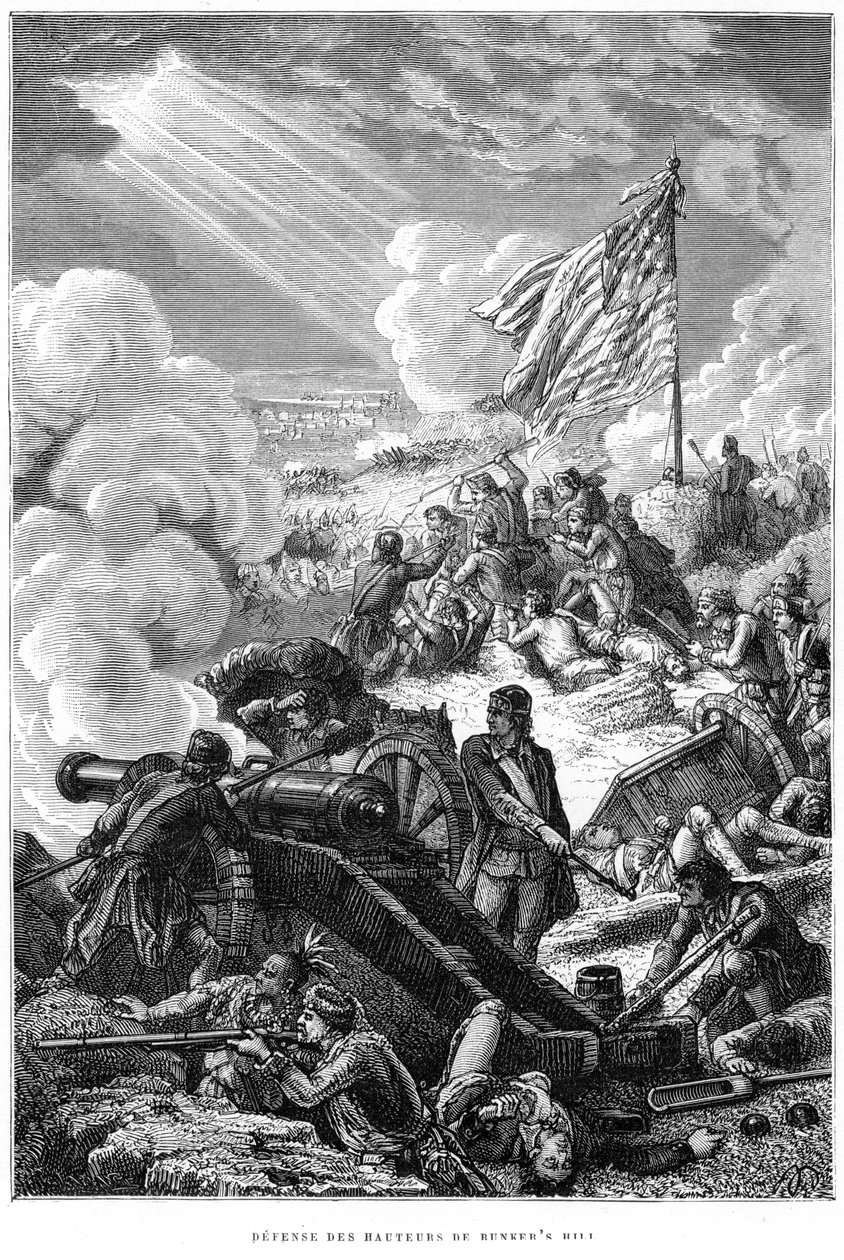 De Verdediging van Bunker Hill, 1775 door Unbekannt