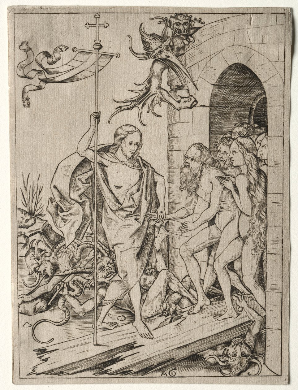 De afdaling in Limbo, 1400s door Unbekannt