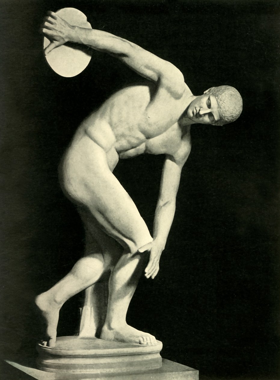De Discobolus van Myron, 1908 door Unbekannt
