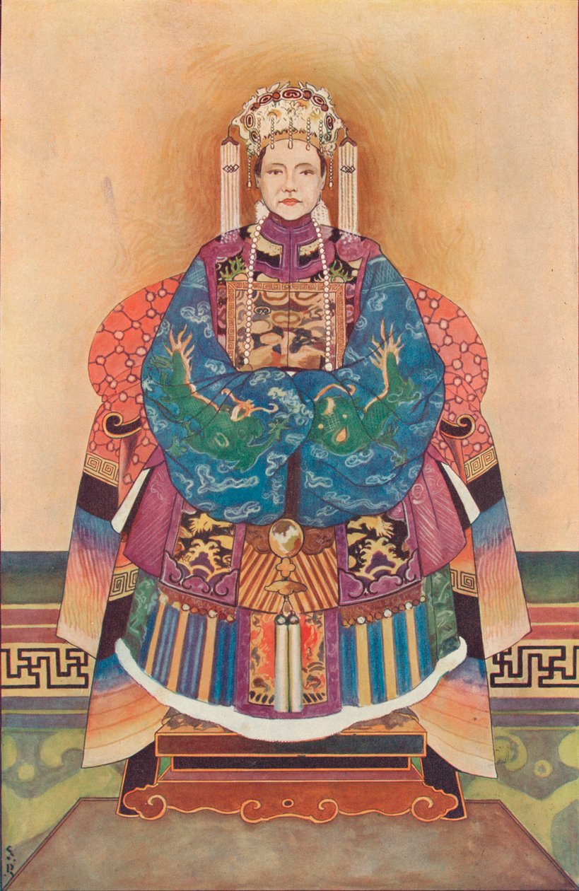 De keizerin-weduwe van China, 1908 door Unbekannt